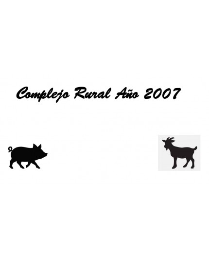 LETRERO COMPLEJO RURAL AÑO 2007 Y FIGURAS DE ANIMALES